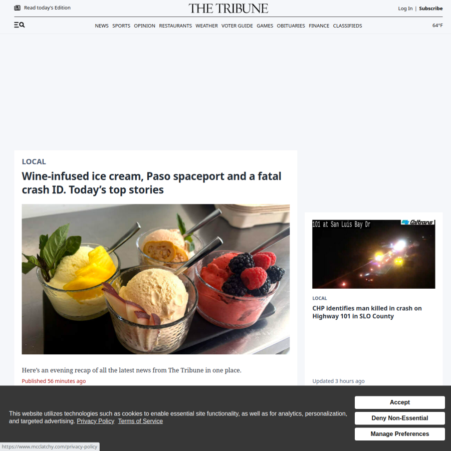 sanluisobispo.com homepage screenshot
