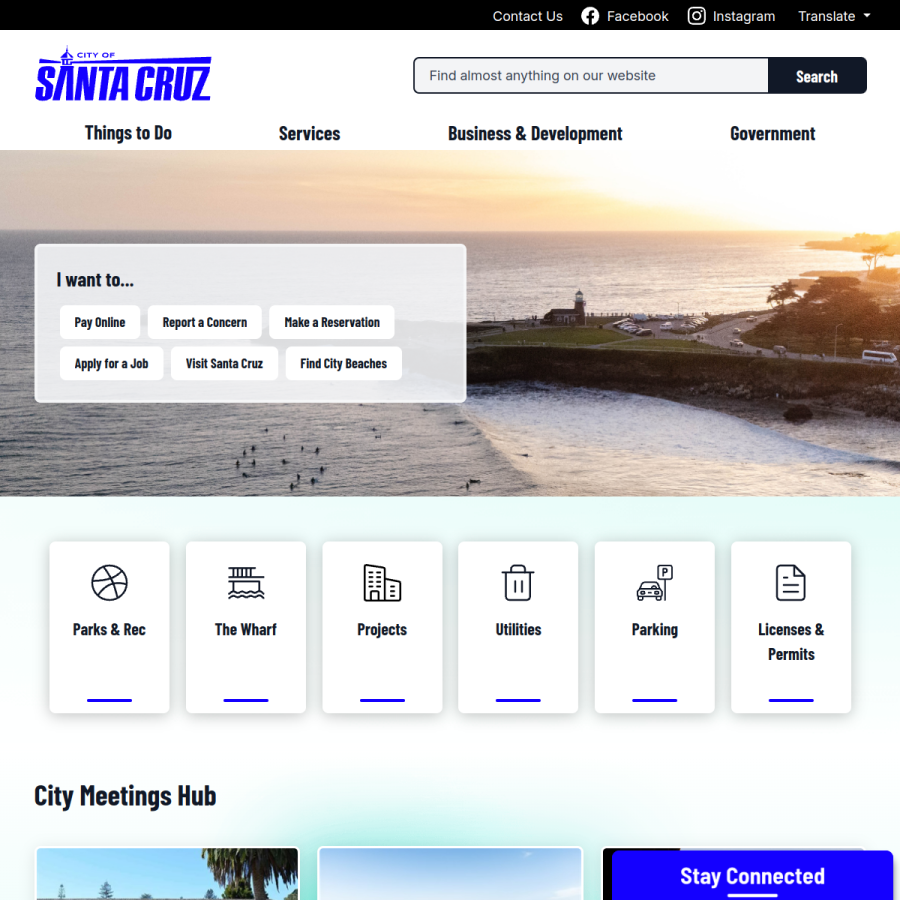 santacruzca.gov homepage screenshot