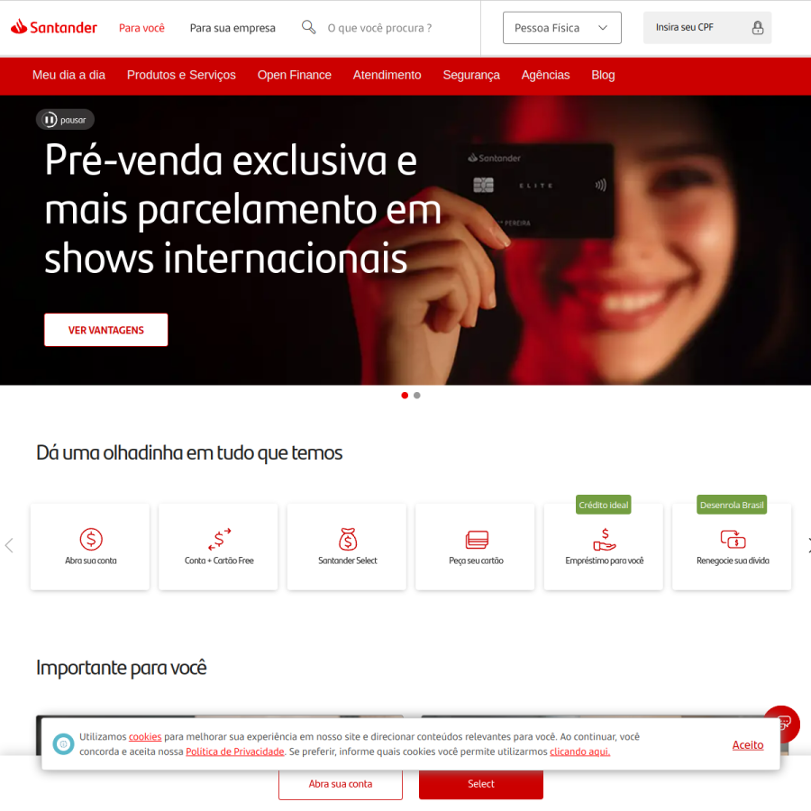 santander.com.br homepage screenshot