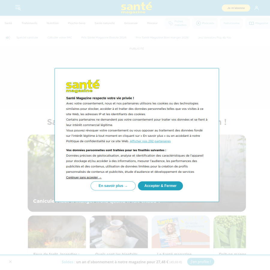 santemagazine.fr homepage screenshot