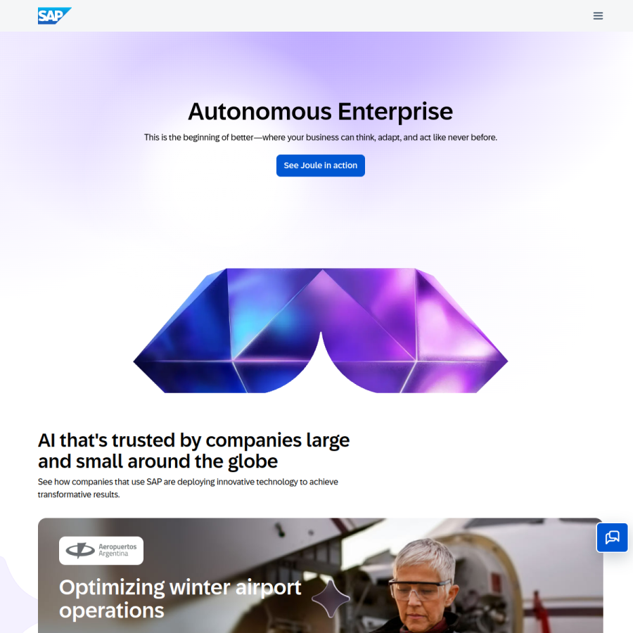 sap.com homepage screenshot
