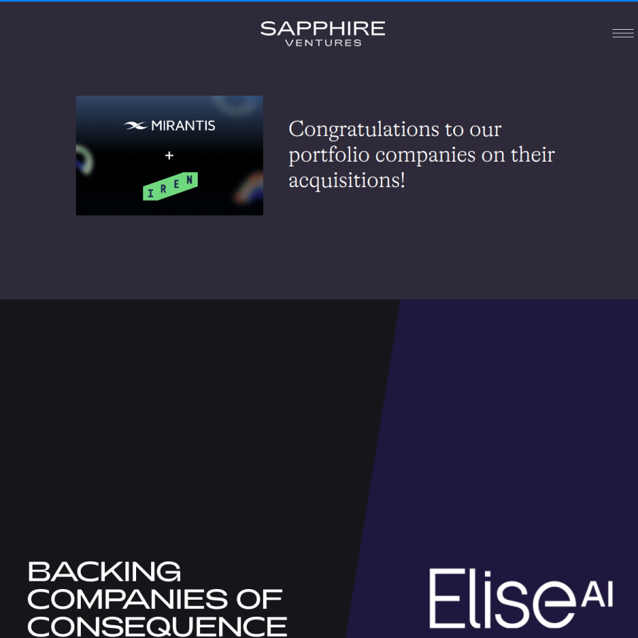 sapphireventures.com homepage screenshot