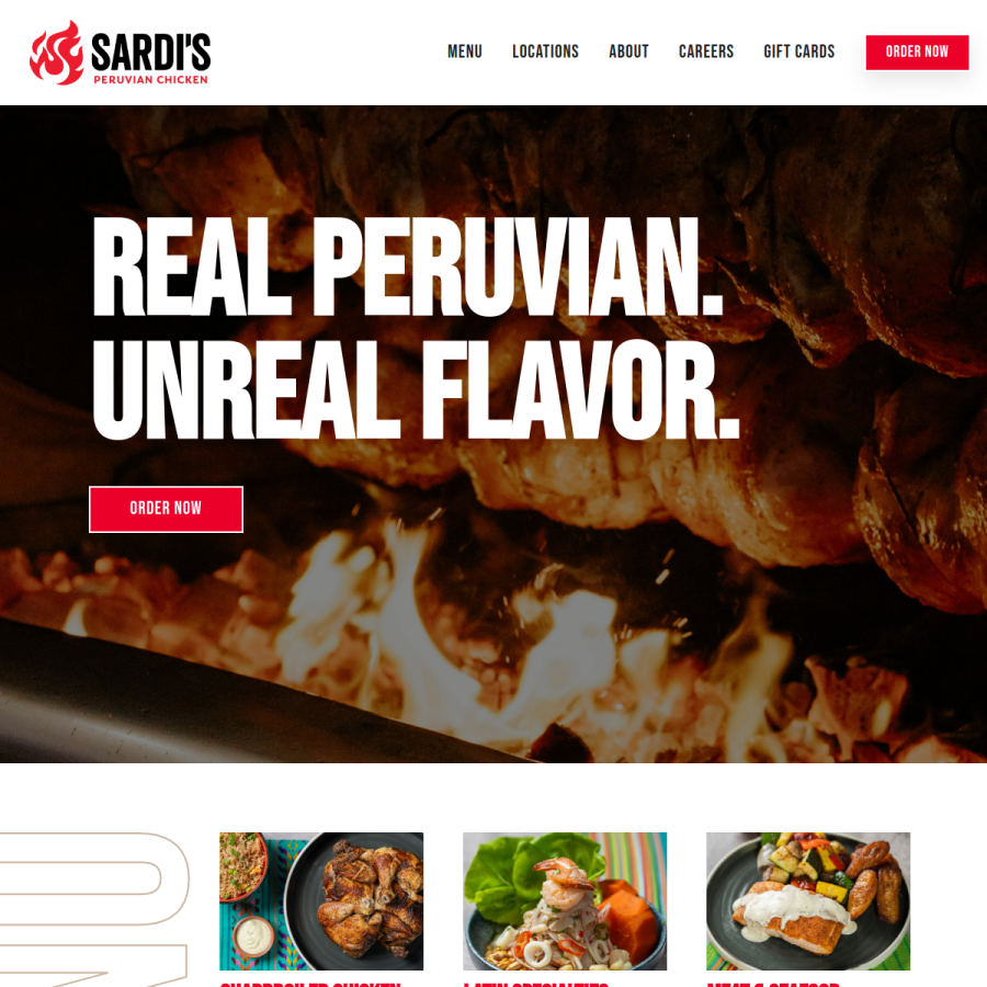 sardischicken.com homepage screenshot