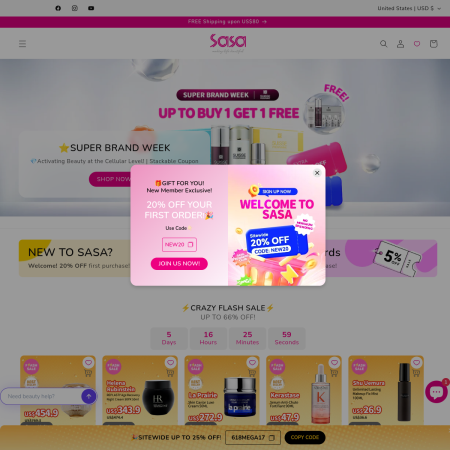 sasa.com homepage screenshot
