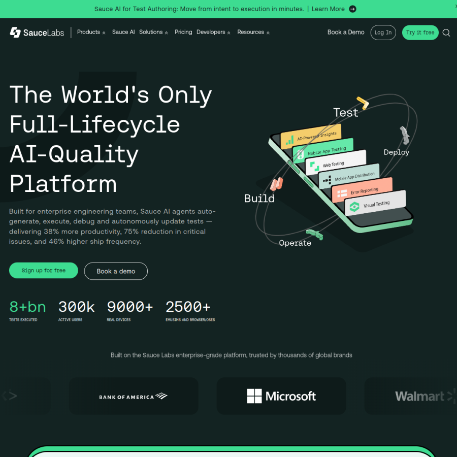 saucelabs.com homepage screenshot