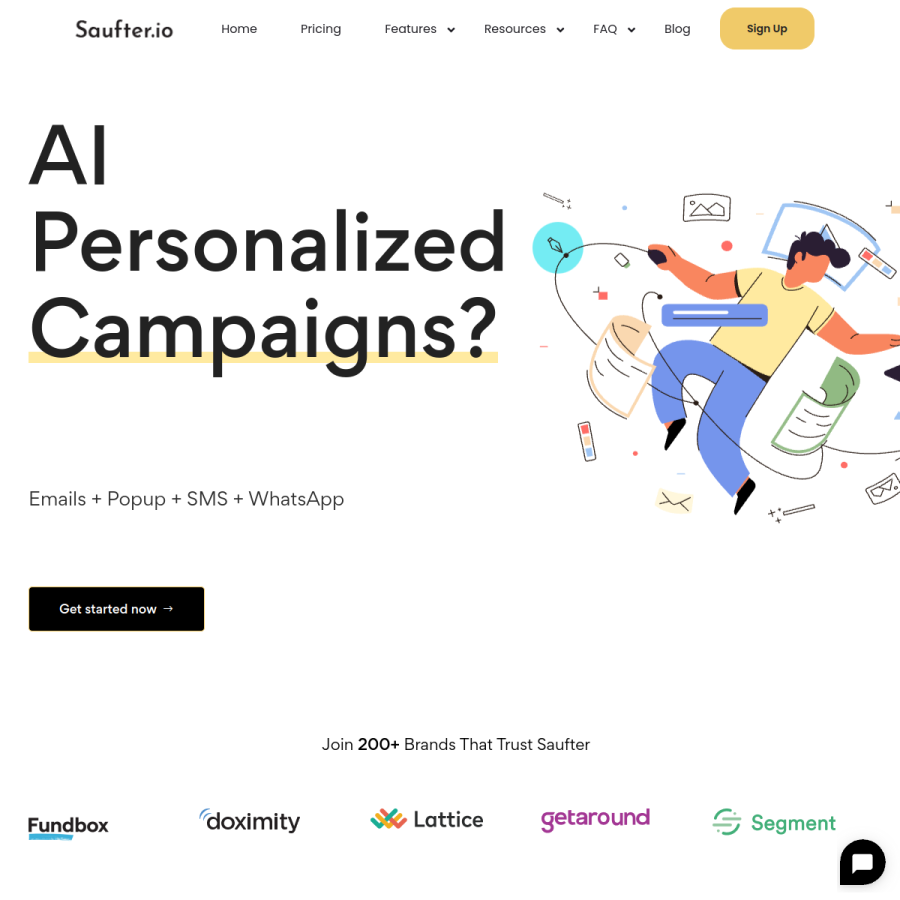 saufter.io homepage screenshot