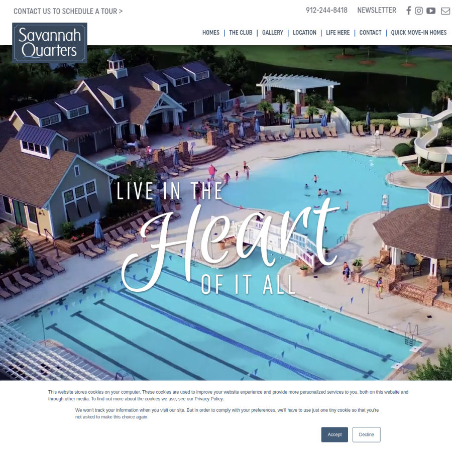 savannahquarters.com homepage screenshot