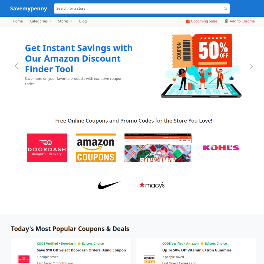 savemypenny.com homepage screenshot