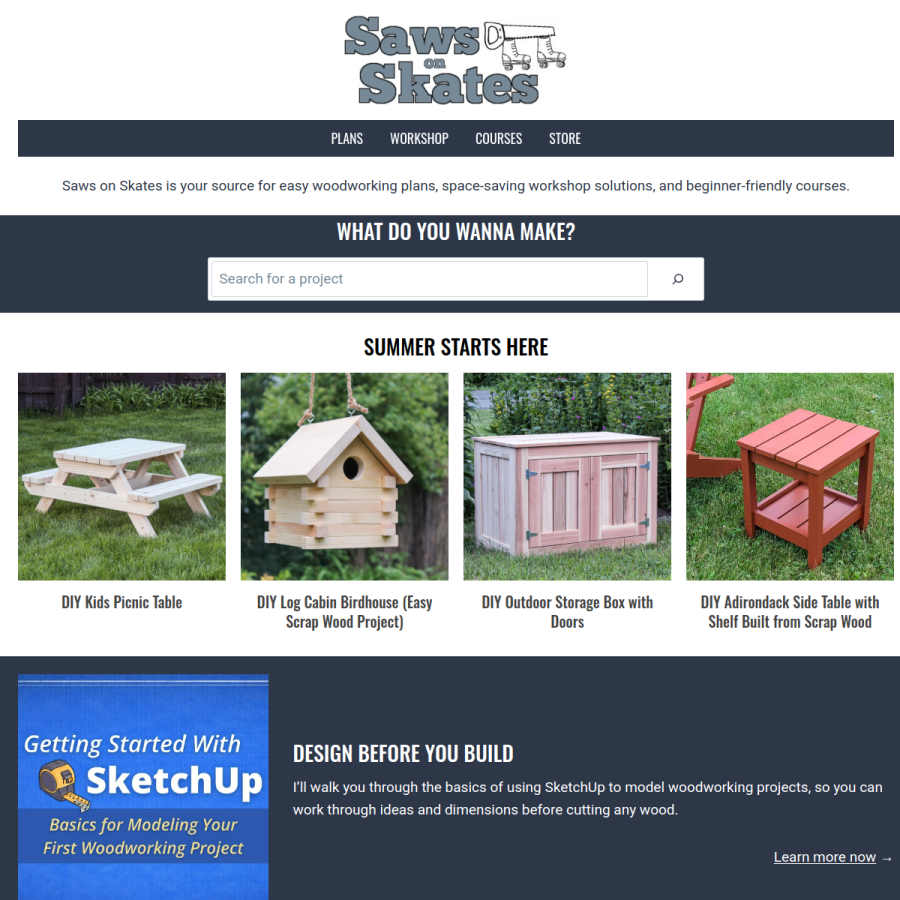 sawsonskates.com homepage screenshot