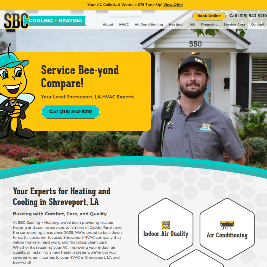 sbcair.com homepage screenshot