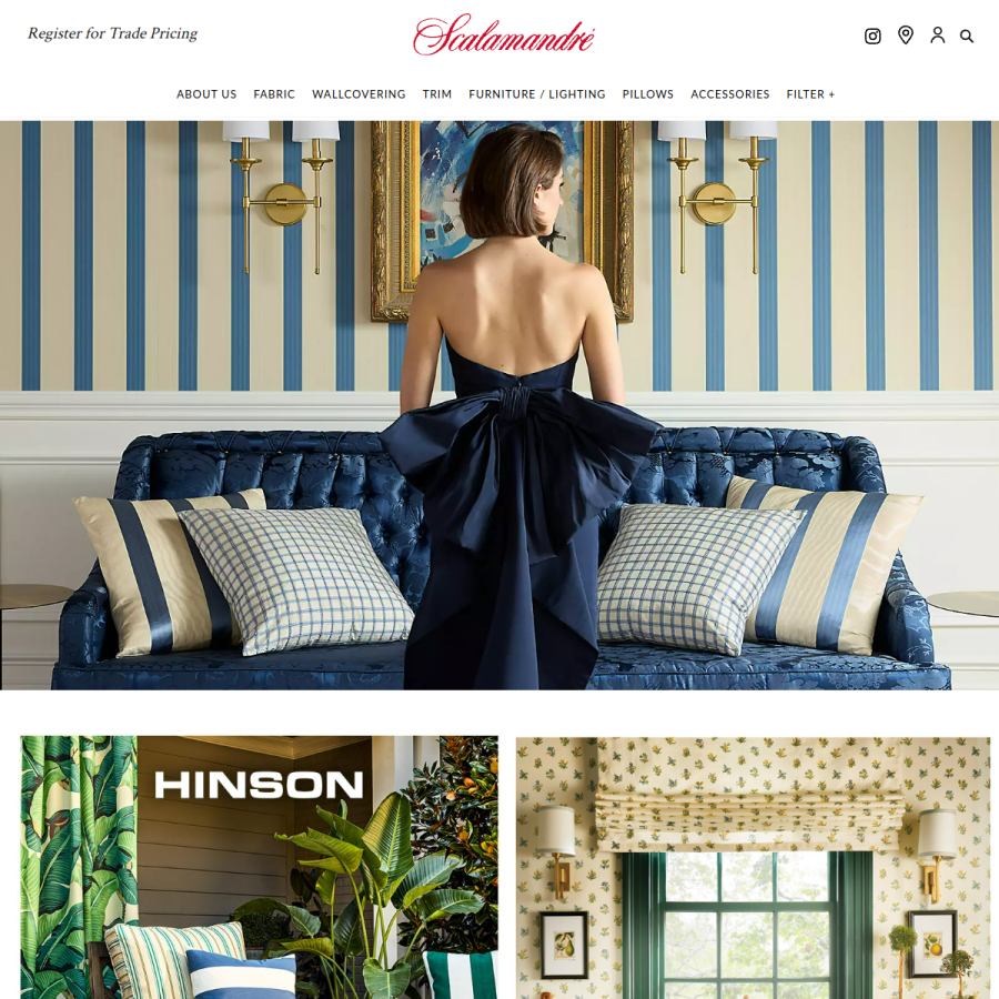 scalamandre.com homepage screenshot