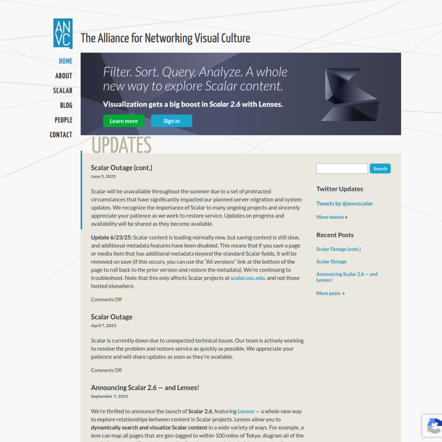 scalar.usc.edu homepage screenshot