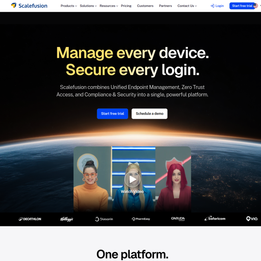 scalefusion.com homepage screenshot