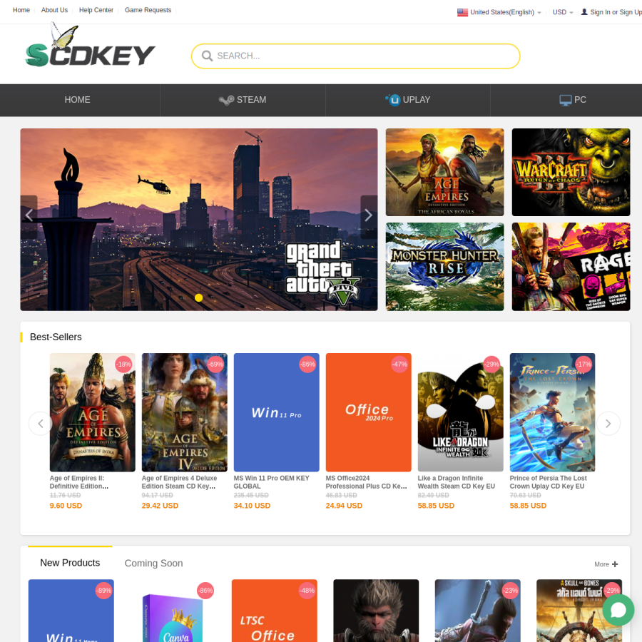 scdkey.com homepage screenshot