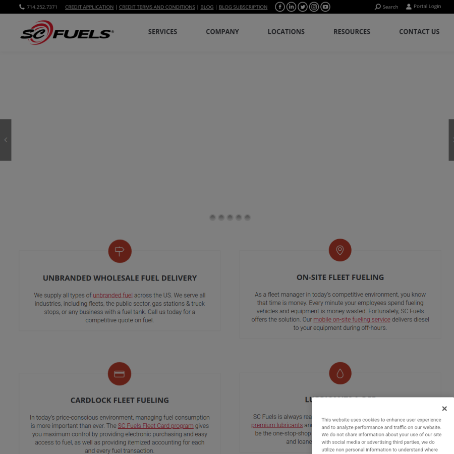 scfuels.com homepage screenshot