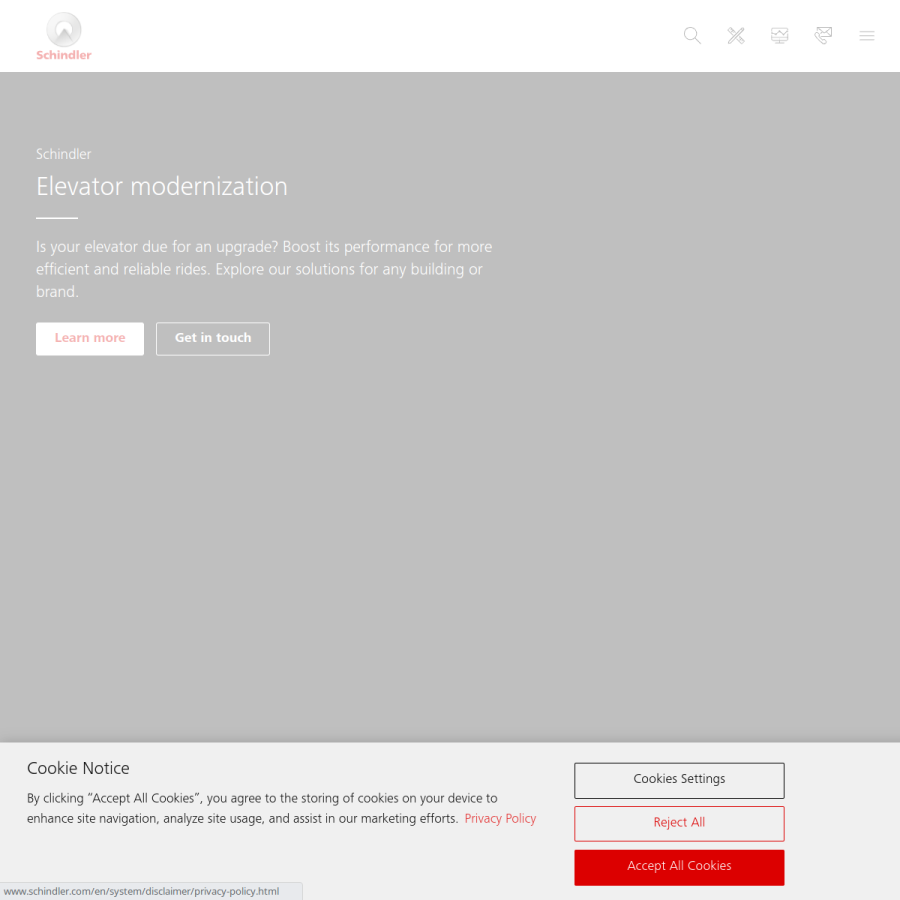 schindler.com homepage screenshot
