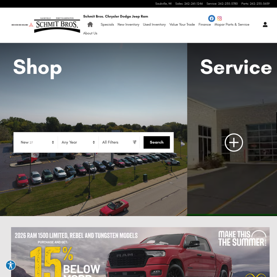 schmitbrosdodge.com homepage screenshot