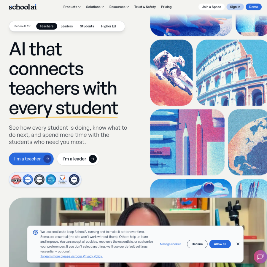 schoolai.com homepage screenshot