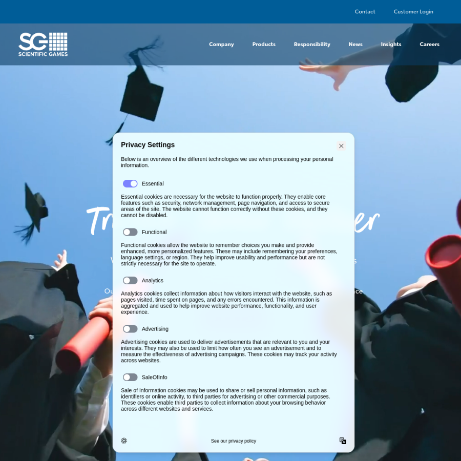 scientificgames.com homepage screenshot