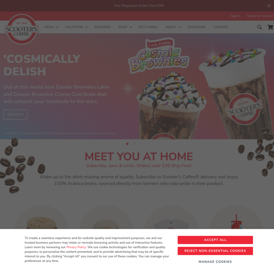 scooterscoffee.com homepage screenshot