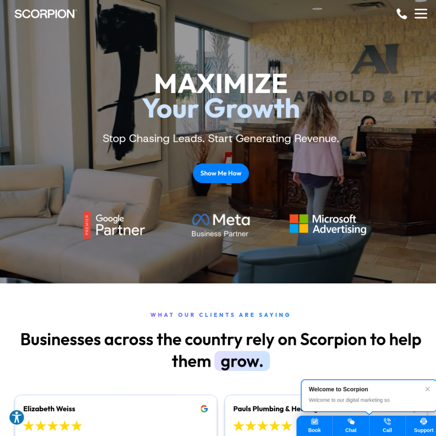 scorpion.co homepage screenshot