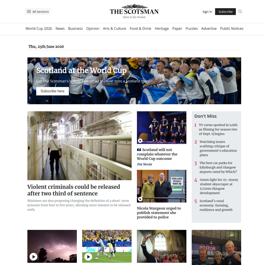 scotsman.com homepage screenshot