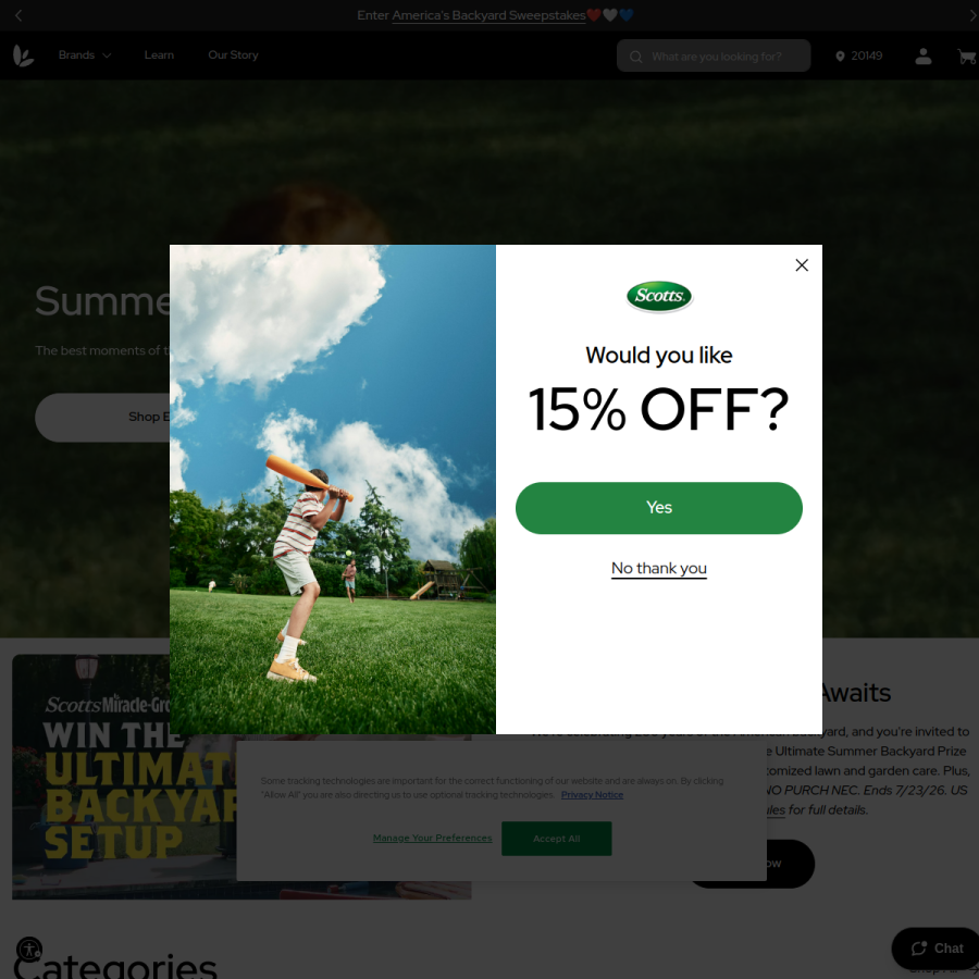 scotts.com homepage screenshot