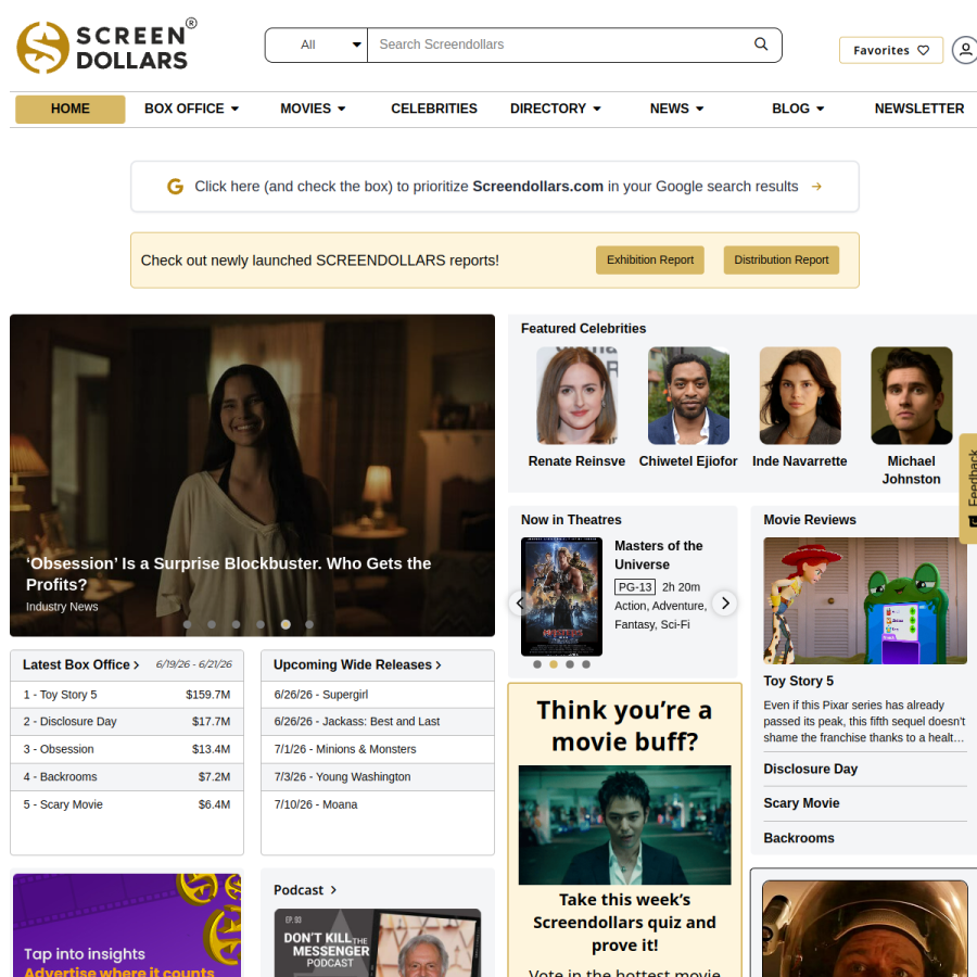 screendollars.com homepage screenshot