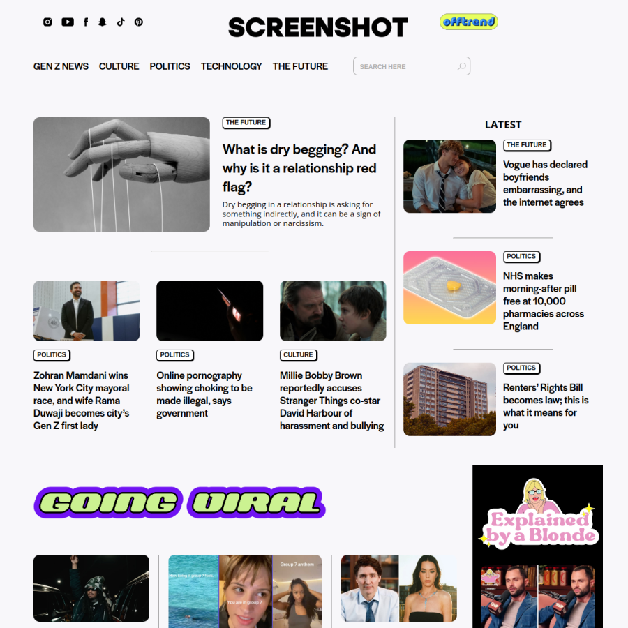 screenshot-media.com homepage screenshot