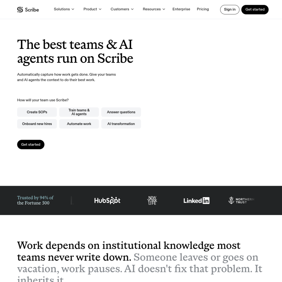 scribe.com homepage screenshot