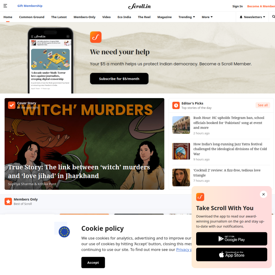scroll.in homepage screenshot