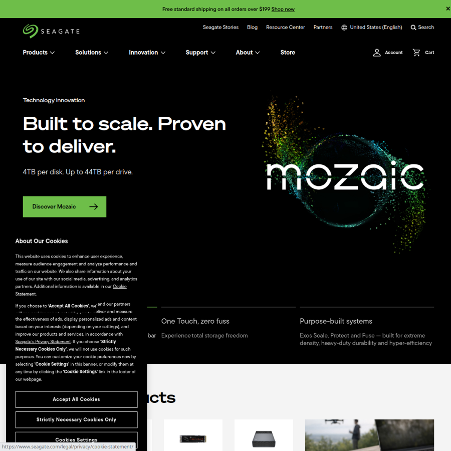seagate.com homepage screenshot
