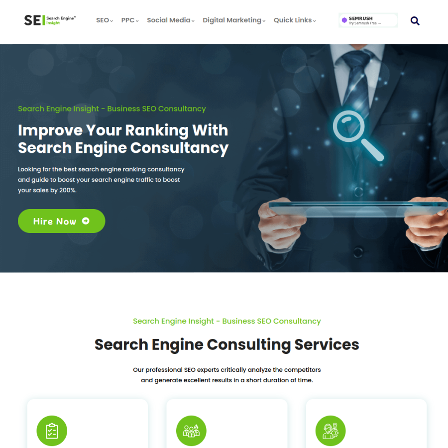 searchengineinsight.com homepage screenshot