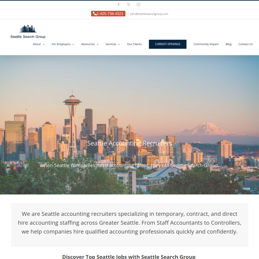 seattlesearchgroup.com homepage screenshot