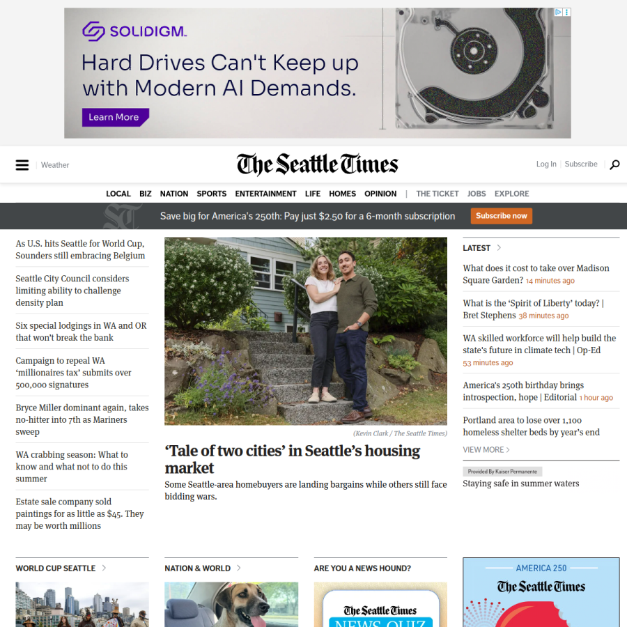 seattletimes.com homepage screenshot