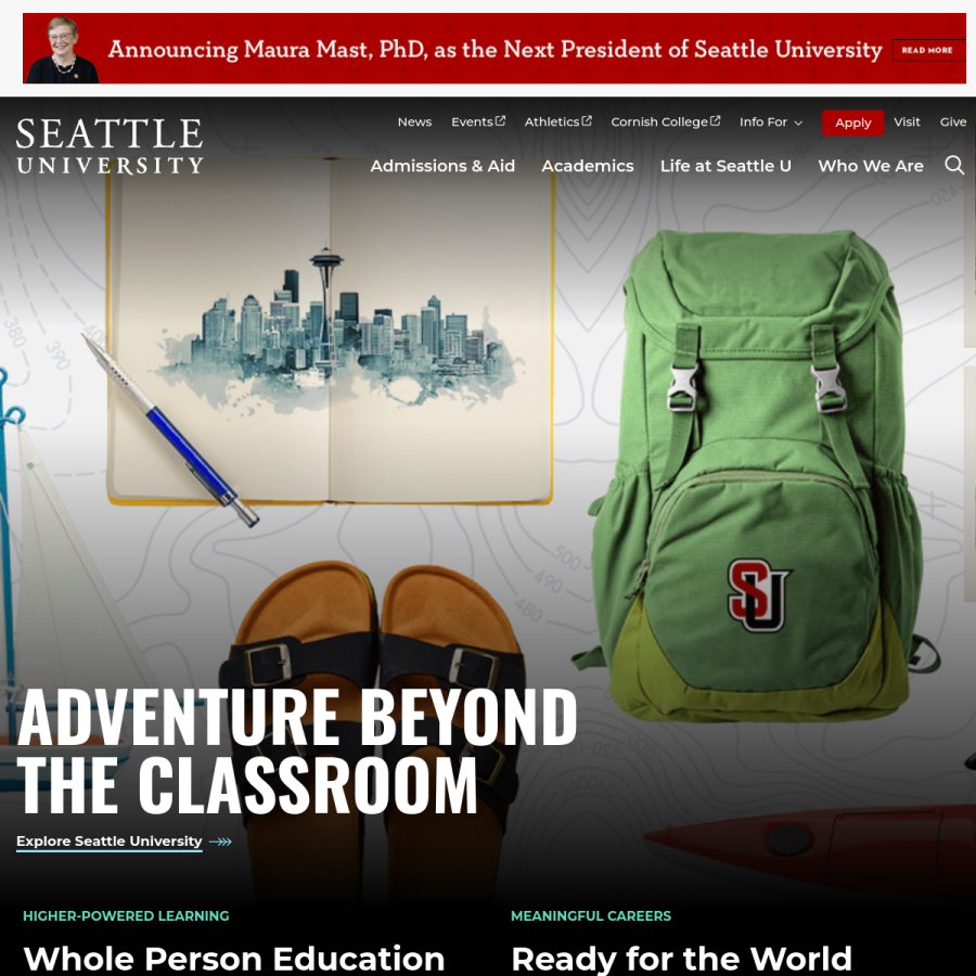 seattleu.edu homepage screenshot