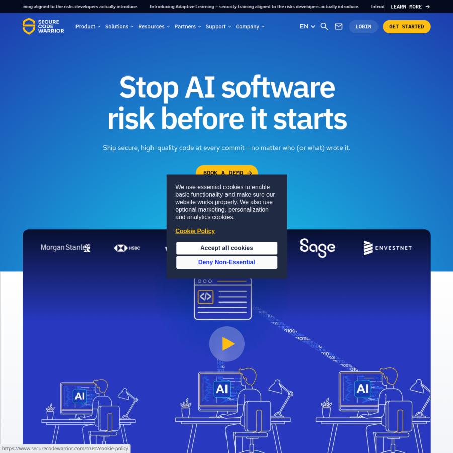 securecodewarrior.com homepage screenshot