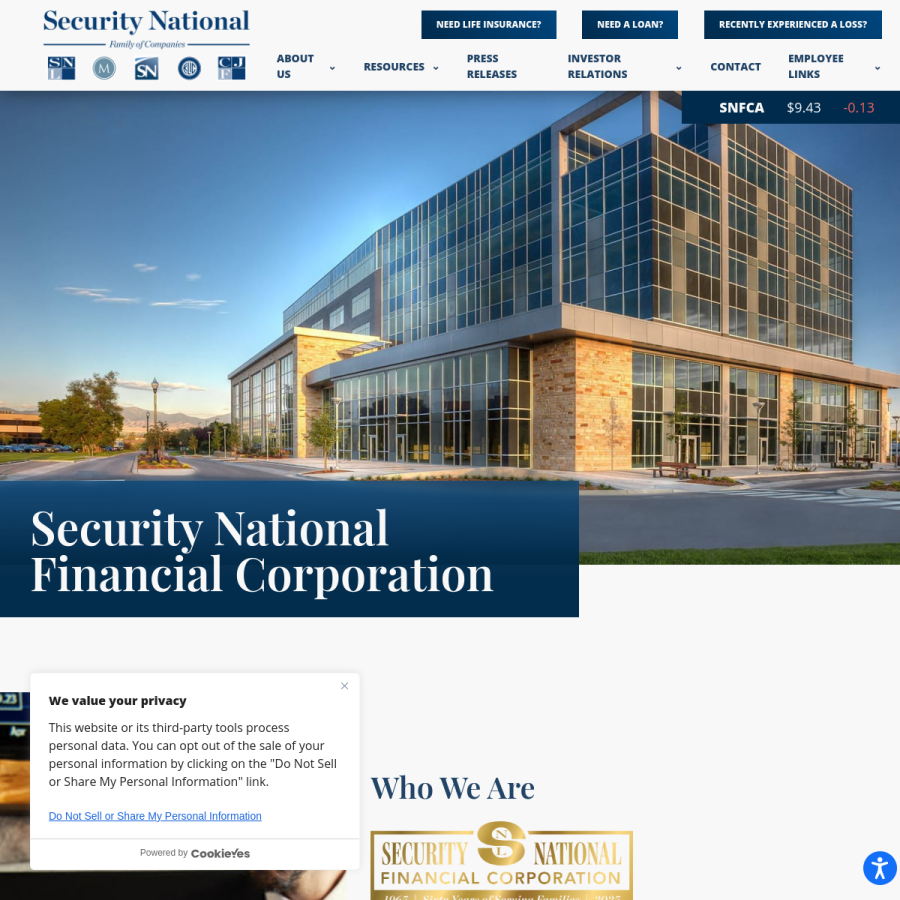 securitynational.com homepage screenshot