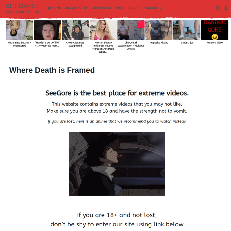 seegore.com homepage screenshot