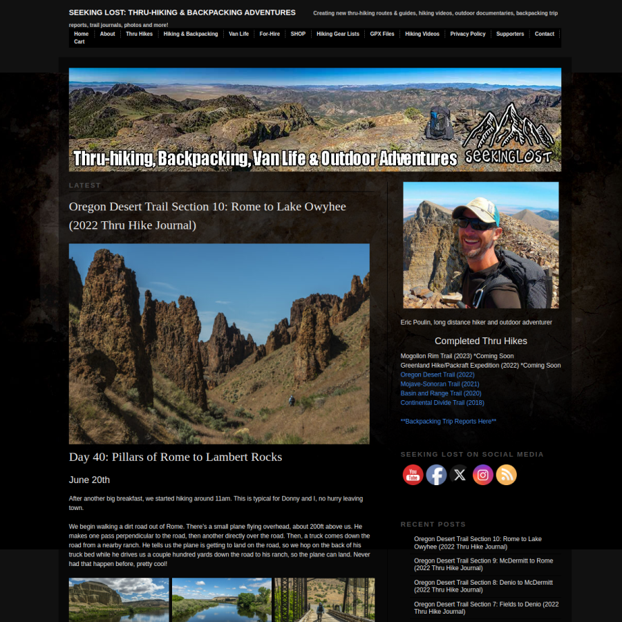 seekinglost.com homepage screenshot