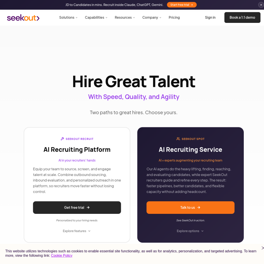 seekout.com homepage screenshot
