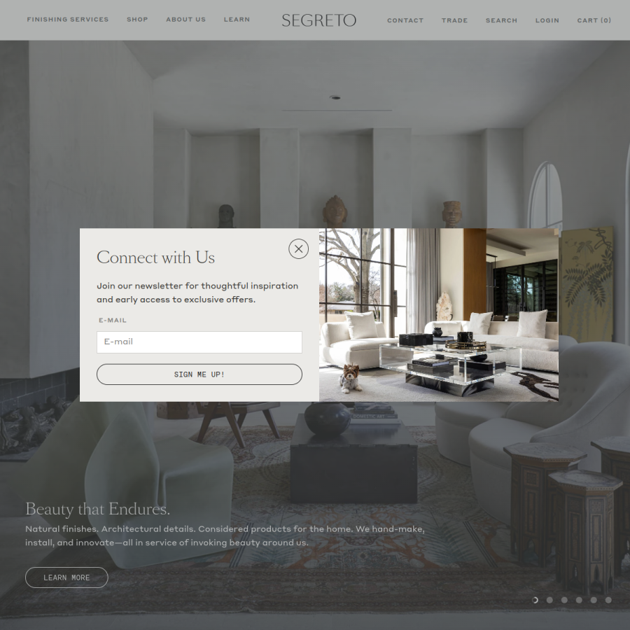 segretofinishes.com homepage screenshot