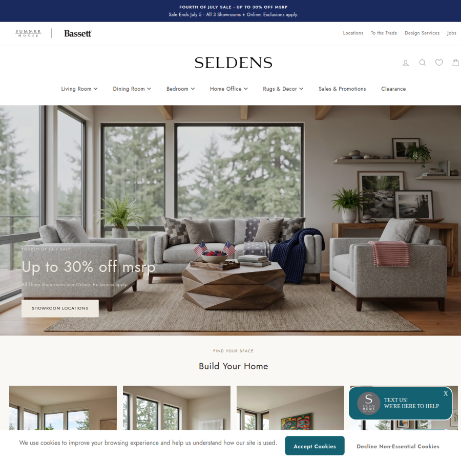 seldens.com homepage screenshot