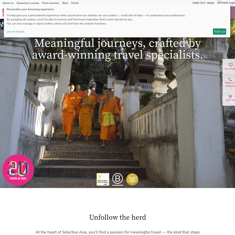 selectiveasia.com homepage screenshot