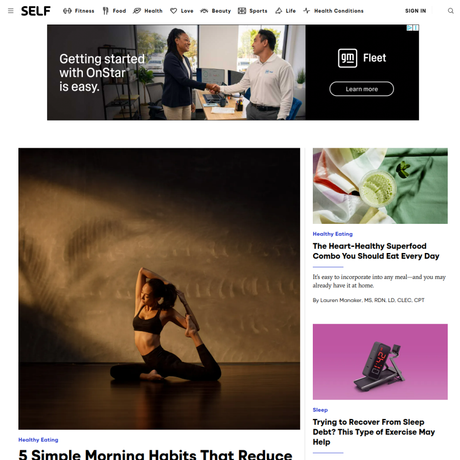 self.com homepage screenshot