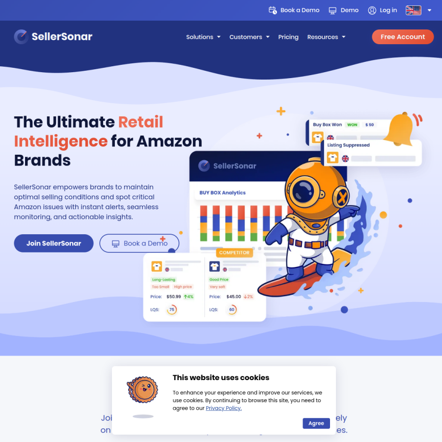 sellersonar.com homepage screenshot