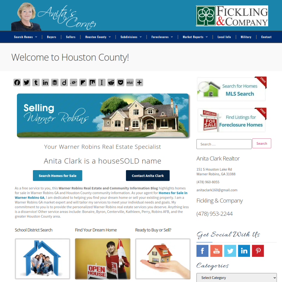 sellingwarnerrobins.com homepage screenshot