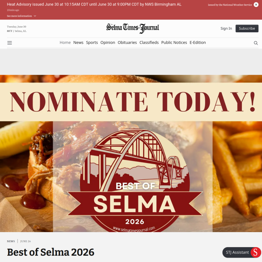 selmatimesjournal.com homepage screenshot