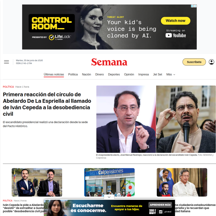 semana.com homepage screenshot