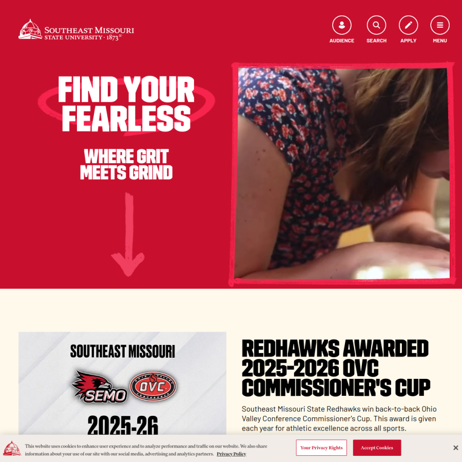 semo.edu homepage screenshot